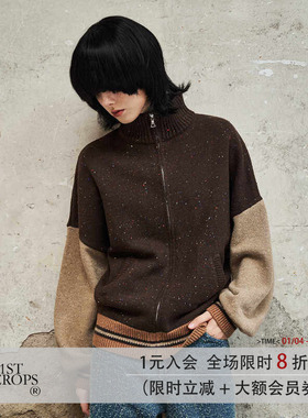 11St Crops “彩纱”羊毛混织复古垂坠慵懒廓形针织毛衣开衫外套