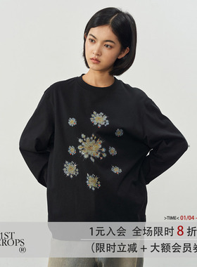 11st crops*hot stamping fireworks t 烫钻烟花数码印花纯棉T恤