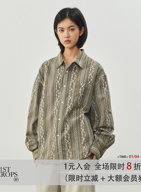 11st crops*vine embroidered shirt 藤蔓森系绣花长袖衬衫