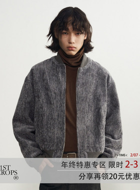 11St Crops “雪花”粗花立体肌理磨毛解构渐变绒感复古夹克外套