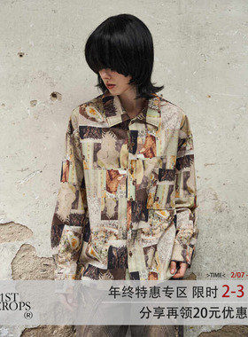 11St Crops “油画”定制满印直喷原创艺术插画复古廓形长袖衬衫