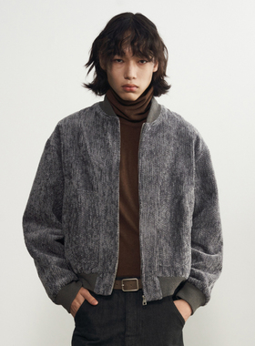 11St Crops “雪花”粗花立体肌理磨毛解构渐变绒感复古夹克外套