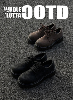 NewRockstarChoppa 英伦增高大头德比鞋男款秋冬复古百搭休闲皮鞋