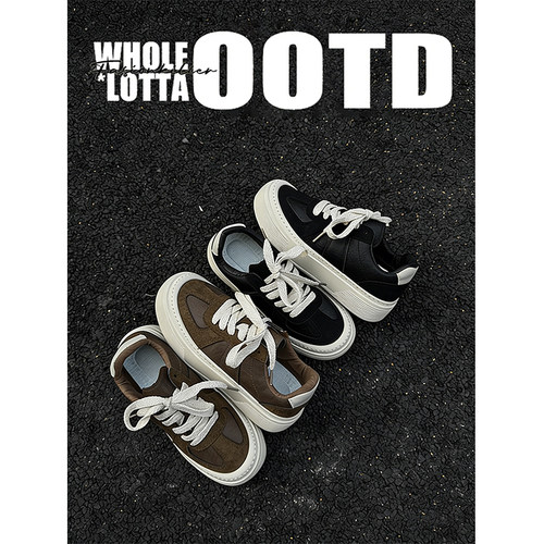 NewRockStarChoppa 秋冬季厚底增高板鞋男潮流休闲百搭小众面包鞋