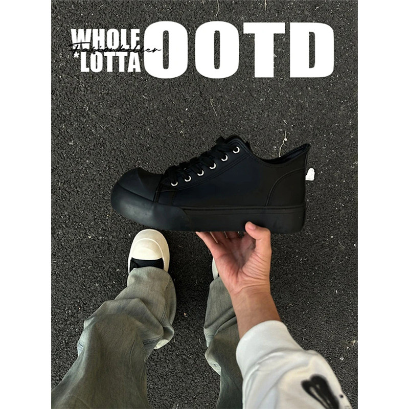 NewRockstarChoppa 秋冬新款cleanfit穿搭黑德比鞋男增高休闲板鞋