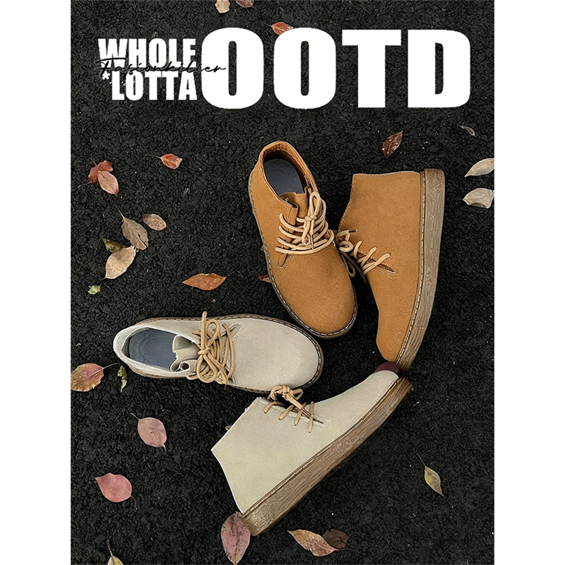 NewRockStarChoppa 秋冬复古百搭马丁靴男款休闲运动中帮勃肯板鞋