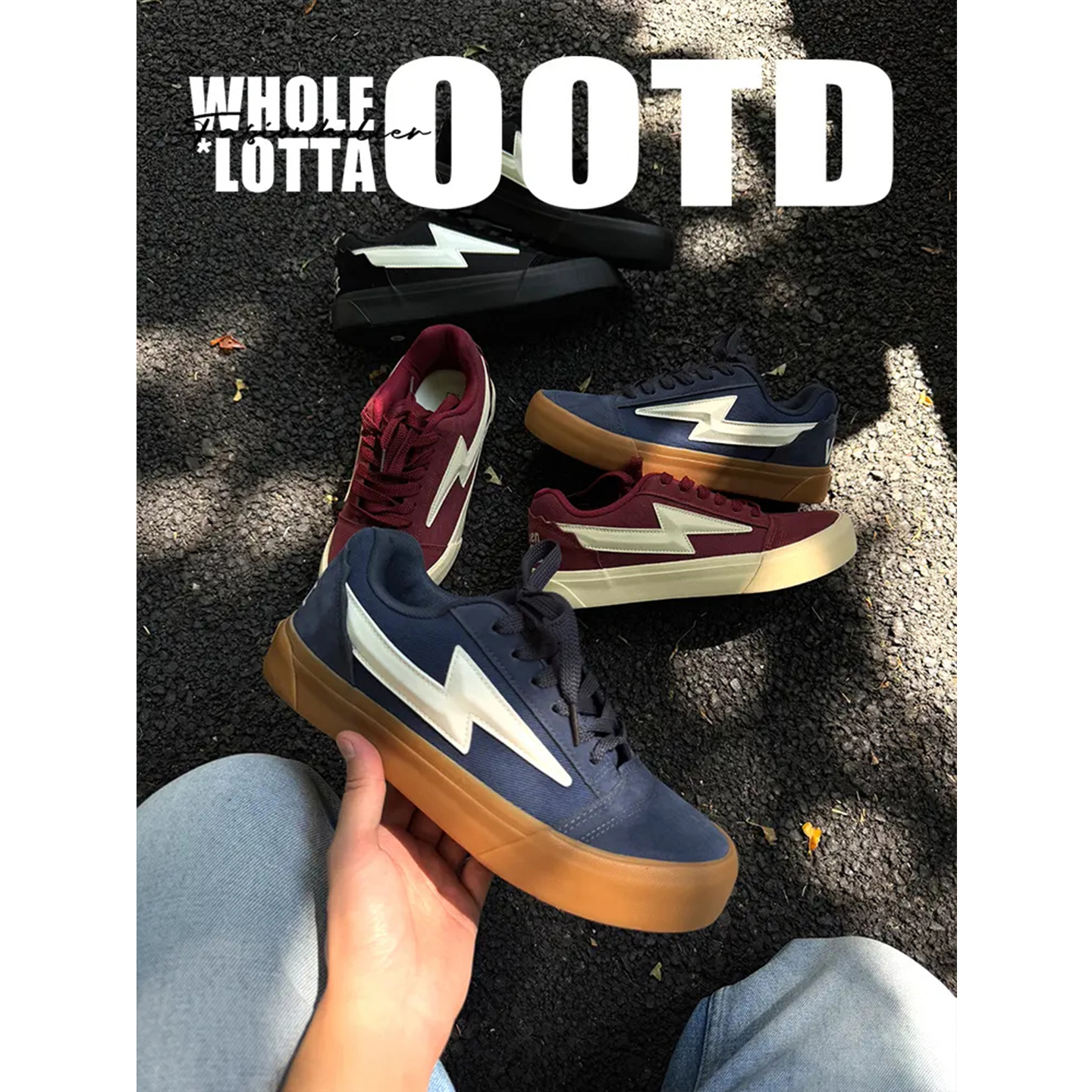 NewRockstarChoppa 小众闪电帆布板鞋男款秋冬厚底百搭学生休闲鞋