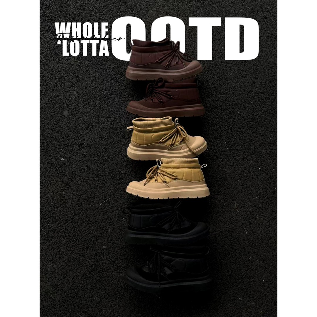 NewRockstarChoppa 加绒保暖厚底短筒马丁雪地靴男款冬季户外棉鞋