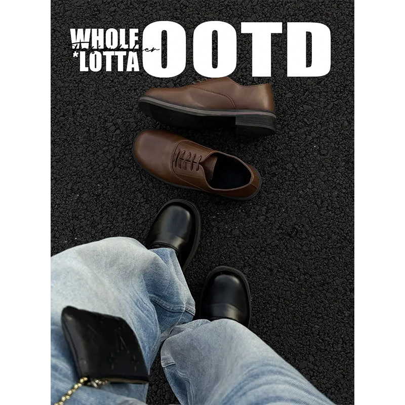 NewRockstarChoppa 英伦风商务正装休闲皮鞋男冬季Cleanfit德比鞋