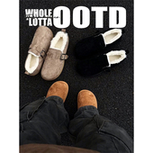 NewRockstarChoppa 防寒加厚穆勒棉鞋 一脚蹬加绒保暖勃肯鞋 男冬季