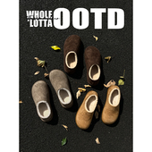 NewRockstarChoppa 厚底外穿保暖包头棉拖鞋 小土豆加绒勃肯鞋 冬季