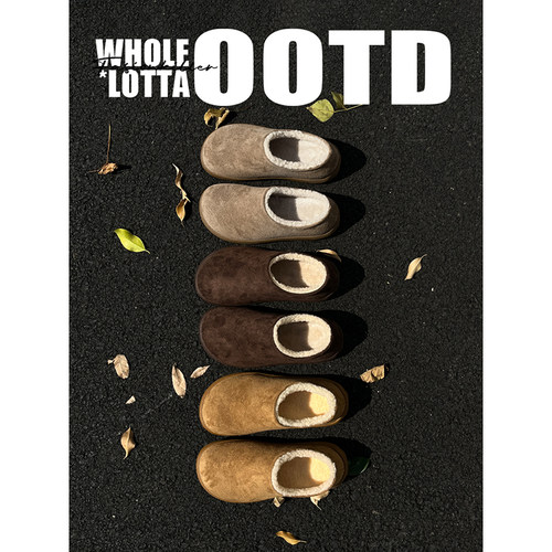 NewRockstarChoppa 一脚蹬小土豆勃肯鞋冬季加绒保暖厚底包头棉鞋