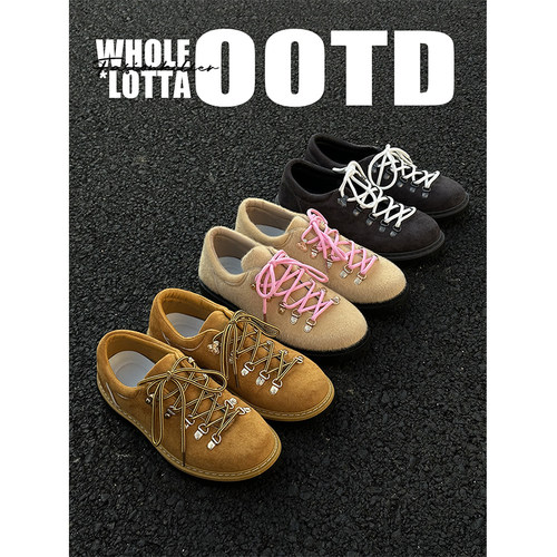 NewRockstarChoppa 小众Cleanfit绒面德比鞋男秋冬英伦风休闲皮鞋