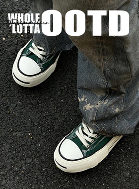 NewRockstarchoop春夏潮流开口笑帆布鞋百搭低帮经典厚底板鞋男款