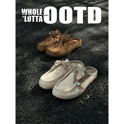 NewRockstarChoppa 春季勃肯包头鞋男款一脚蹬懒人复古袋鼠半拖鞋