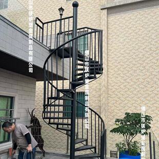 定制不锈钢旋转楼梯室内家用阁楼复式别墅室外户外铁艺钢木螺旋梯