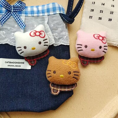 卡通秋冬森系kitty猫玩偶配饰可