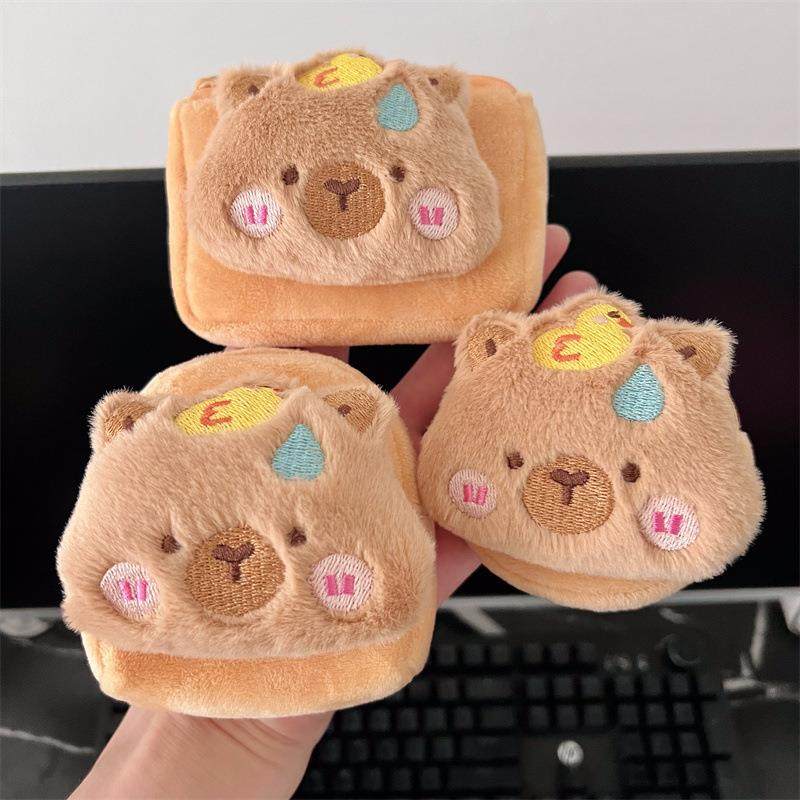 可爱黄鸭卡皮巴拉毛绒零钱包卡通便携圆形耳机包迷你方形卡包可挂,节庆用品/礼品,创意零钱包,淘宝优惠券,粉丝福利购,淘宝优惠卷