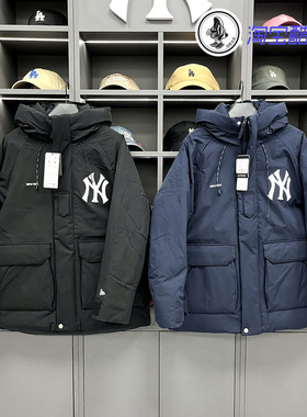 韩国纽亦华Newera联名款MLB中长款工装羽绒服男女外套14742088