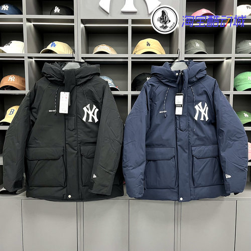 韩国纽亦华Newera联名款MLB中长款工装羽绒服男女外套14742088