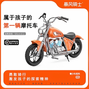 暴风骑士M5电动摩托车哈雷风14-16岁青少年男女孩可坐充电玩具车