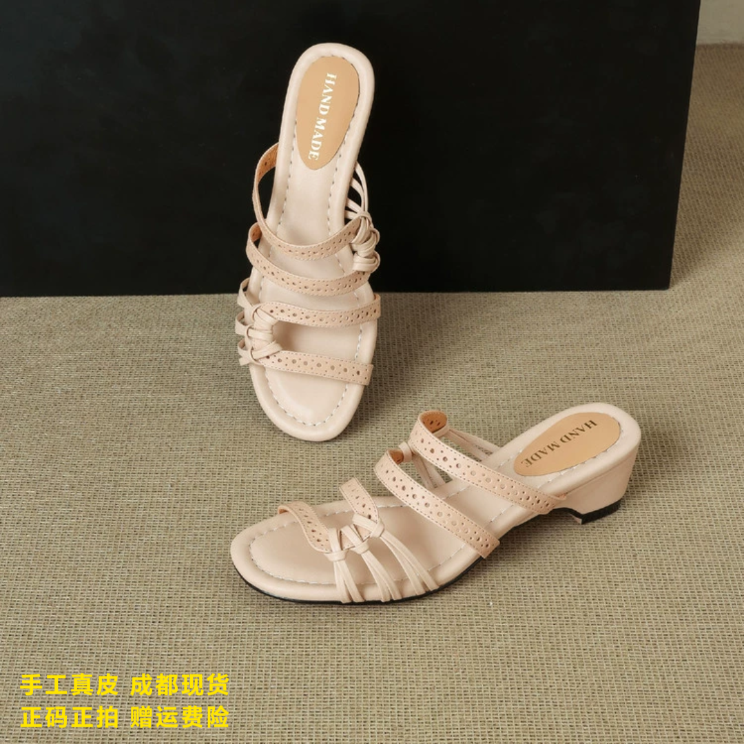 L'avance牛皮凉鞋2026新高品质女鞋巨舒适通勤夏穿凉拖跟脚不磨脚