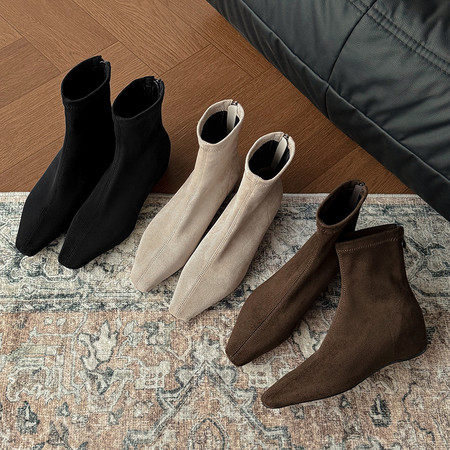 l'avance绒面 2025新款法式复古女4cm时髦精时尚气质内增高瘦瘦靴