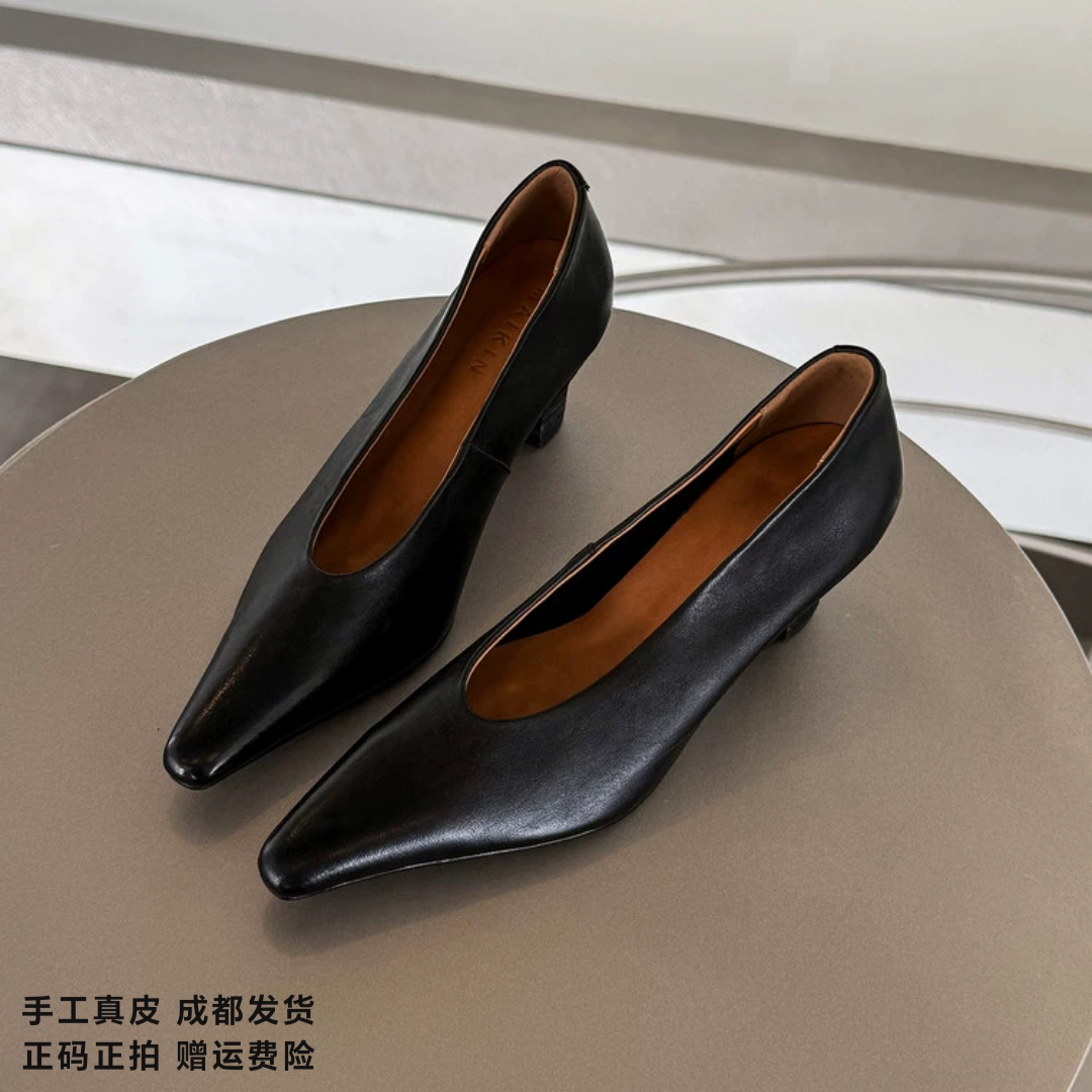 L'avance马皮单鞋2026秋款高品质女鞋巨舒适纯皮单鞋早秋款高跟鞋