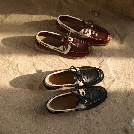 l'avance真皮 法式复古2.5cm时髦精植鞣牛皮小众设计师款乐福鞋子