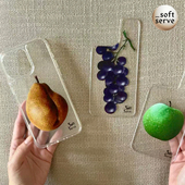 SoftServe柔软供应 手机壳可替换背板壳多用葡萄梨子青苹果全包iphone17系列透明软壳硅胶保护壳 水果变身