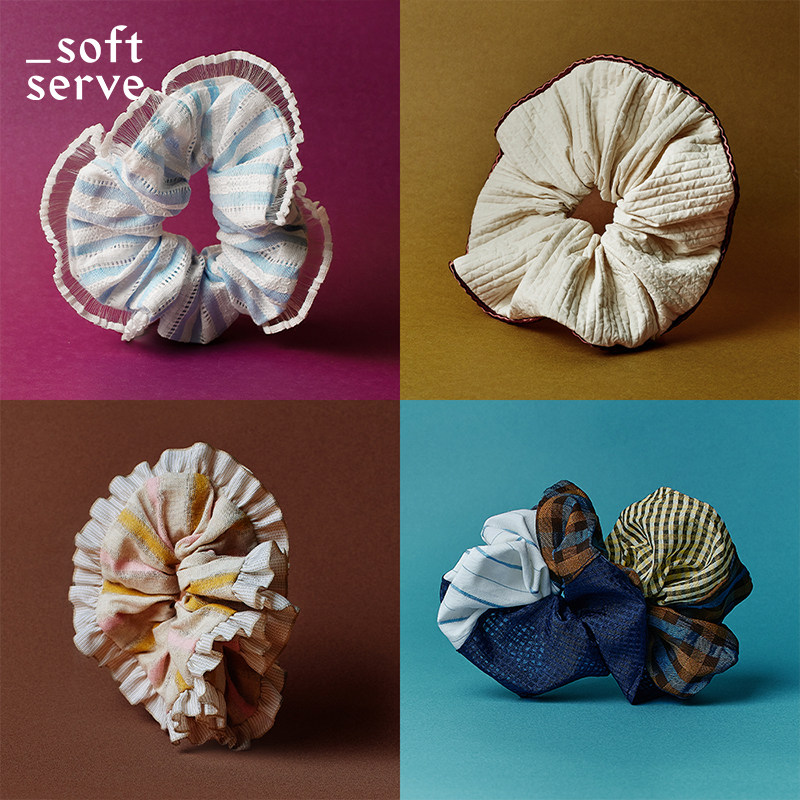 SoftServe柔软供应 sorbet《波浪裙摆II》高级感大肠发圈头饰手花