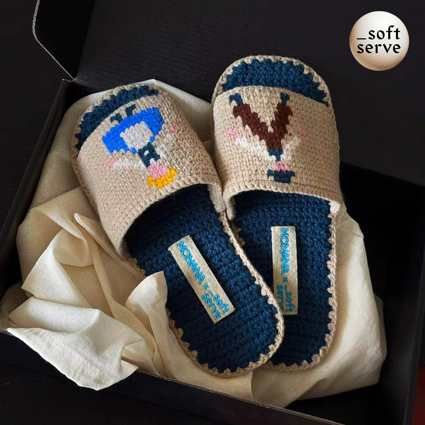 SoftServexMONANA手工毛线拖鞋