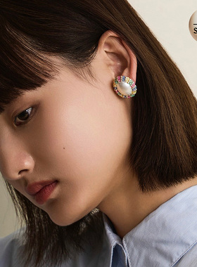 SoftServe柔软供应 sorbet《珍珠糖粒》复古感手工串珠耳环耳夹