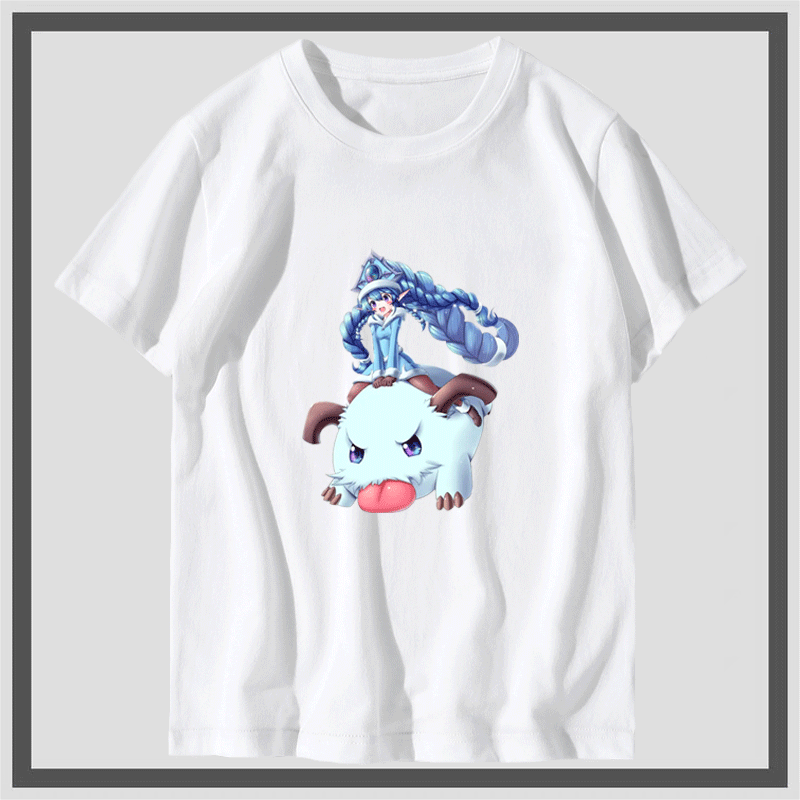 新款英雄LOL嚎哭深渊可爱魄罗周边联盟游戏男女纯棉半袖夏短袖T恤