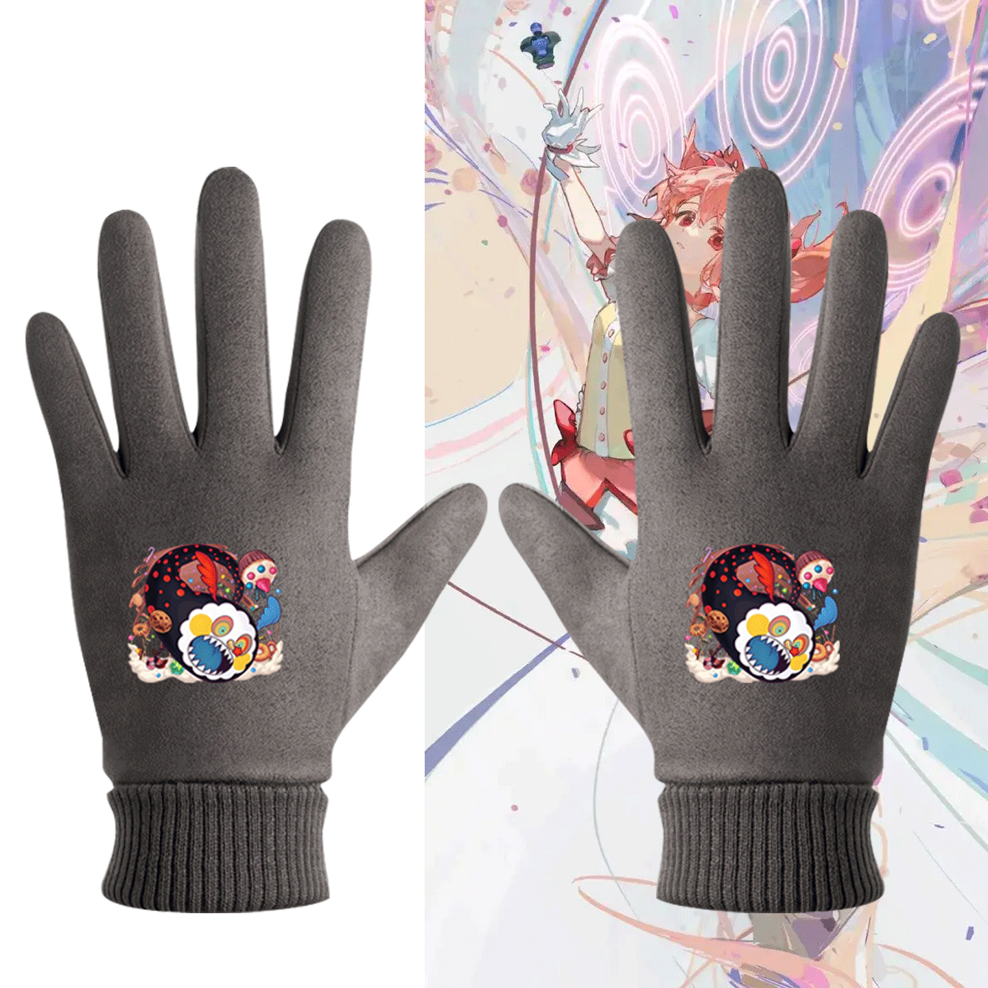 情侣款可定制秋冬分指保暖手套