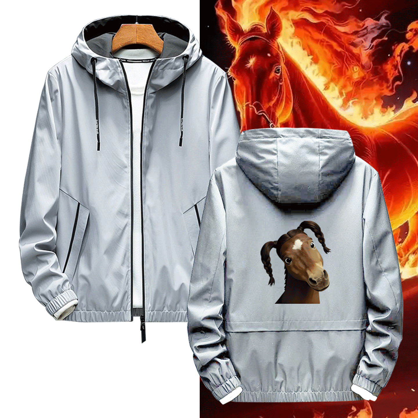 情侣可定制秋冬连帽夹克服外套