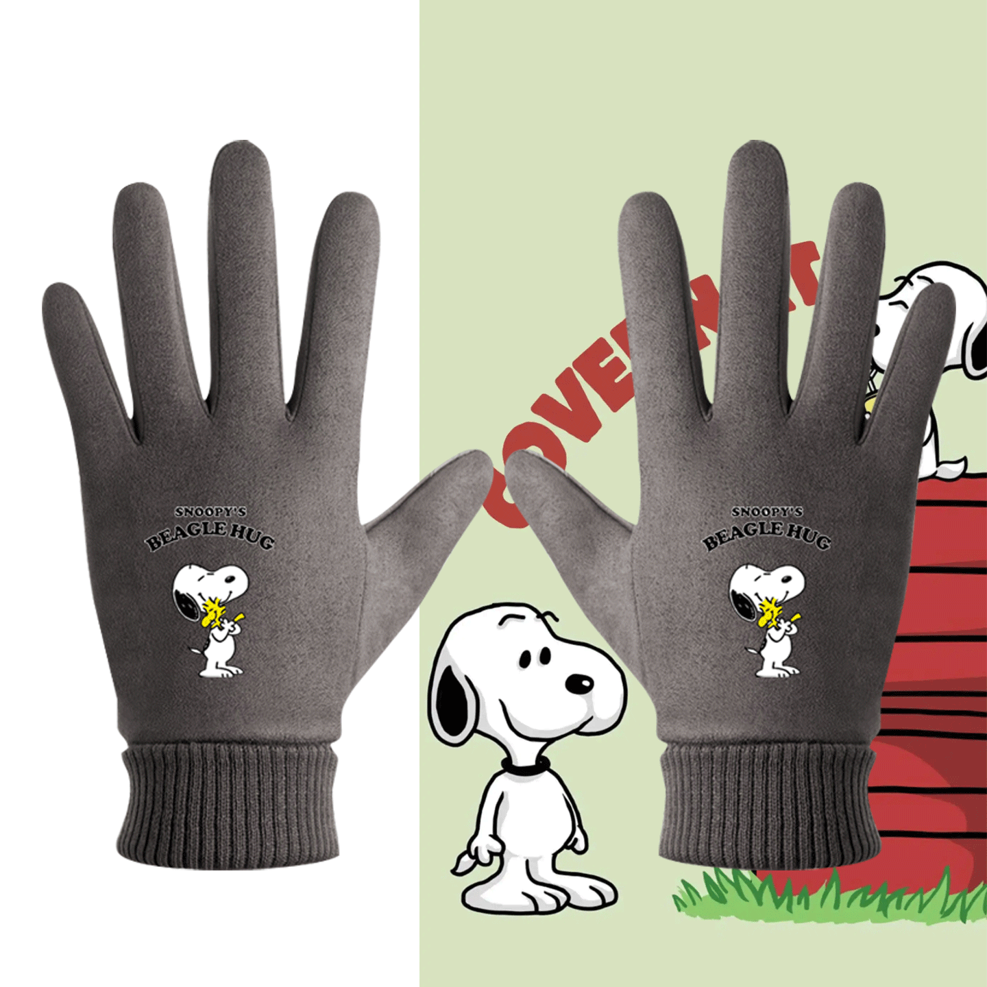 男女情侣可定制骑车加绒分指手套