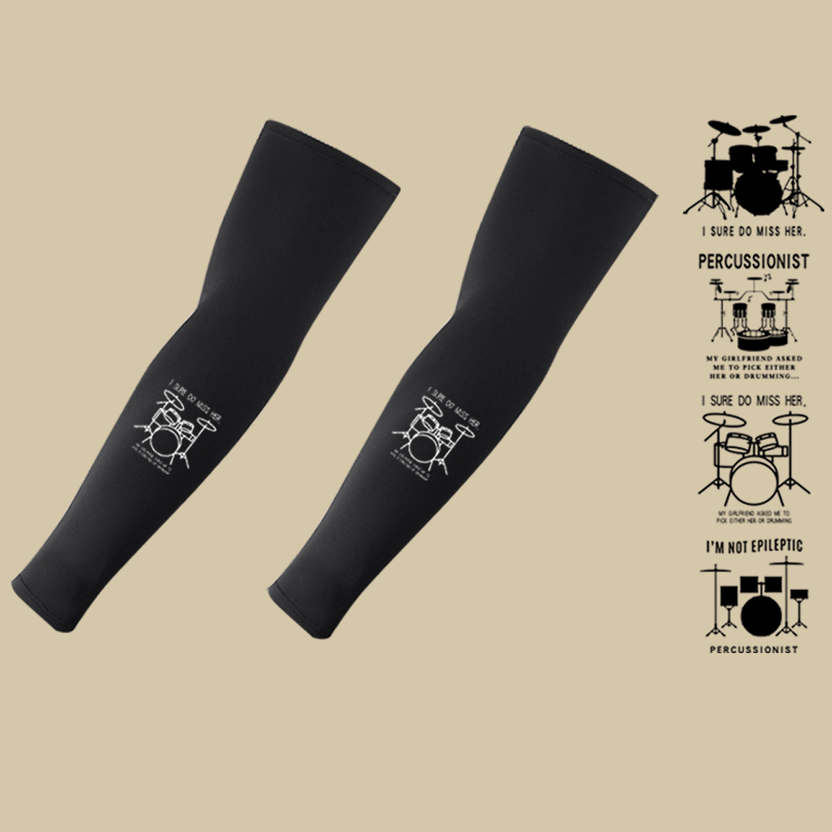 摇滚乐器架子鼓爵士乐Drum乐器音乐演出服男女情侣冰袖防晒套袖子