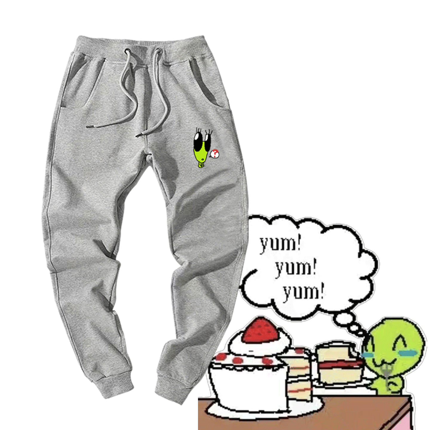 lilalienz4ever外星人抽象男女情侣可定制运动卫裤长裤表情包周边