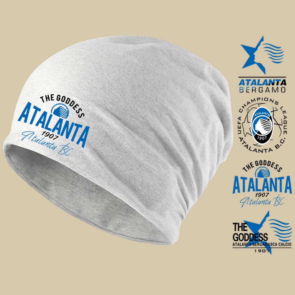 亚特兰大队俱乐部意甲蓝鹰足球迷队服男女定制运动头巾堆堆包头帽