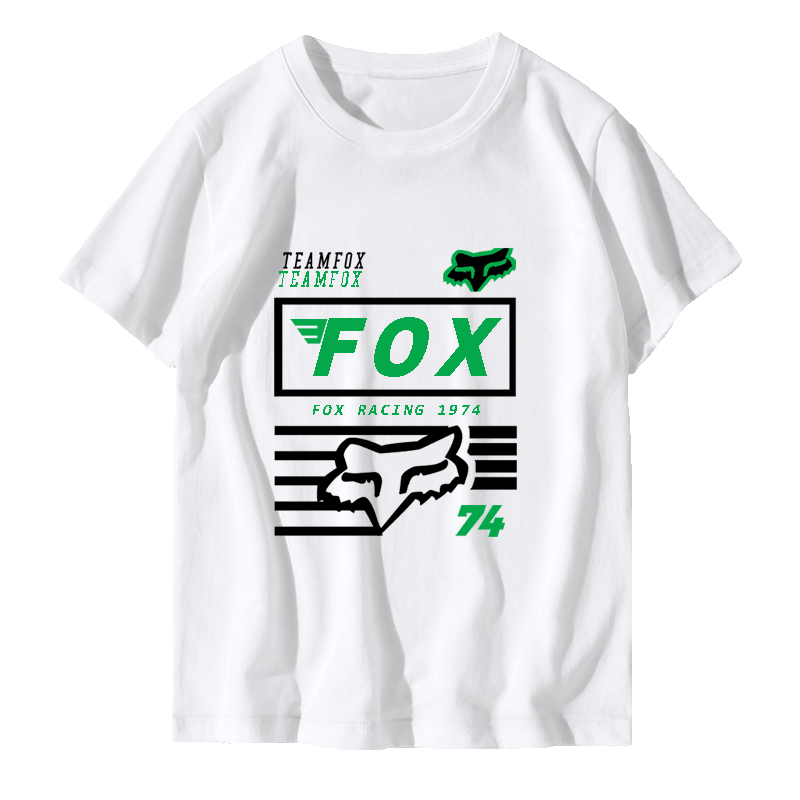 FOX racing山地越野个性改装户外骑行男女情侣定制夏纯棉短袖T恤