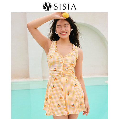 sisia新款高级感显瘦连体群泳衣