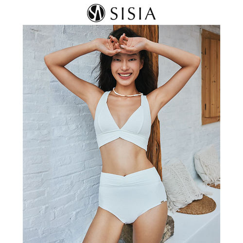 sisia女分体泳衣交叉露背