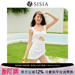 sisia2025新款 泳衣女性感显瘦女神范绝美沙滩度假温泉连体半身裙