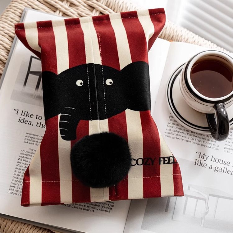 艺术大象红色喜庆家用纸