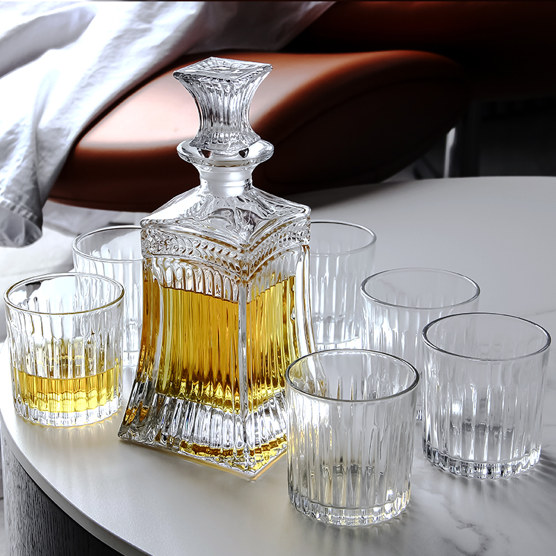 JUNREN水晶玻璃威士忌酒杯酒瓶