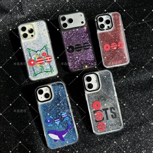 RJINHIT 防弹少年团ARIRANG解压液体流沙手机壳适用苹果17promax 16 15pro 14 iphone17 JK 金泰亨bts