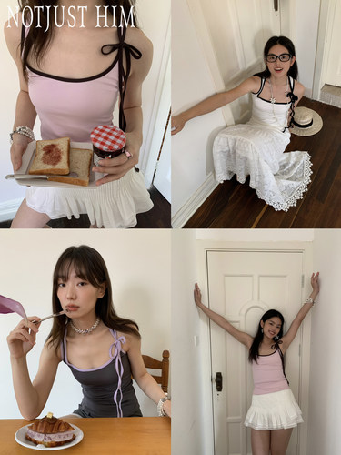 花筏NOTJUSTHIM蝴蝶结飘带背心