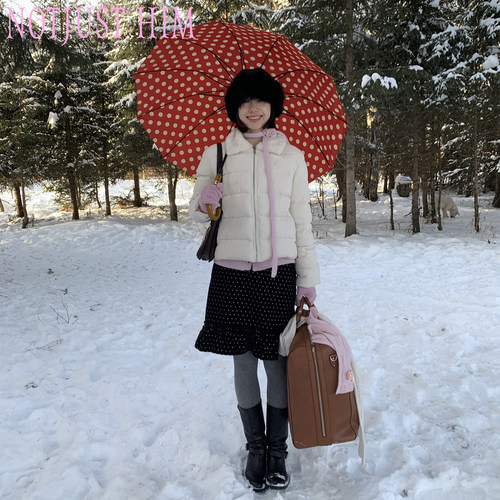 花筏NOTJUSTHIM 《Ronronner》90白鸭绒线迹绣灯芯绒羽绒服