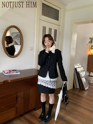 花筏时髦小众修身版型羊毛套装